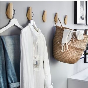 2 nwt Ikea bamboo Skuggis wall hooks